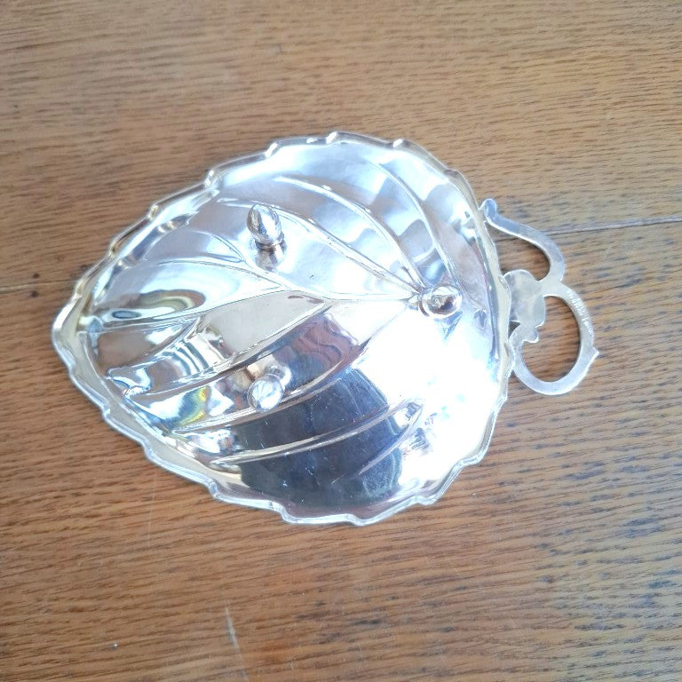 Vintage Falstaff Silver Plated EPNS Strawberry Leaf Serving Dish