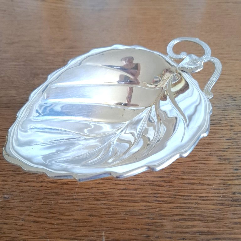 Vintage Falstaff Silver Plated EPNS Strawberry Leaf Serving Dish