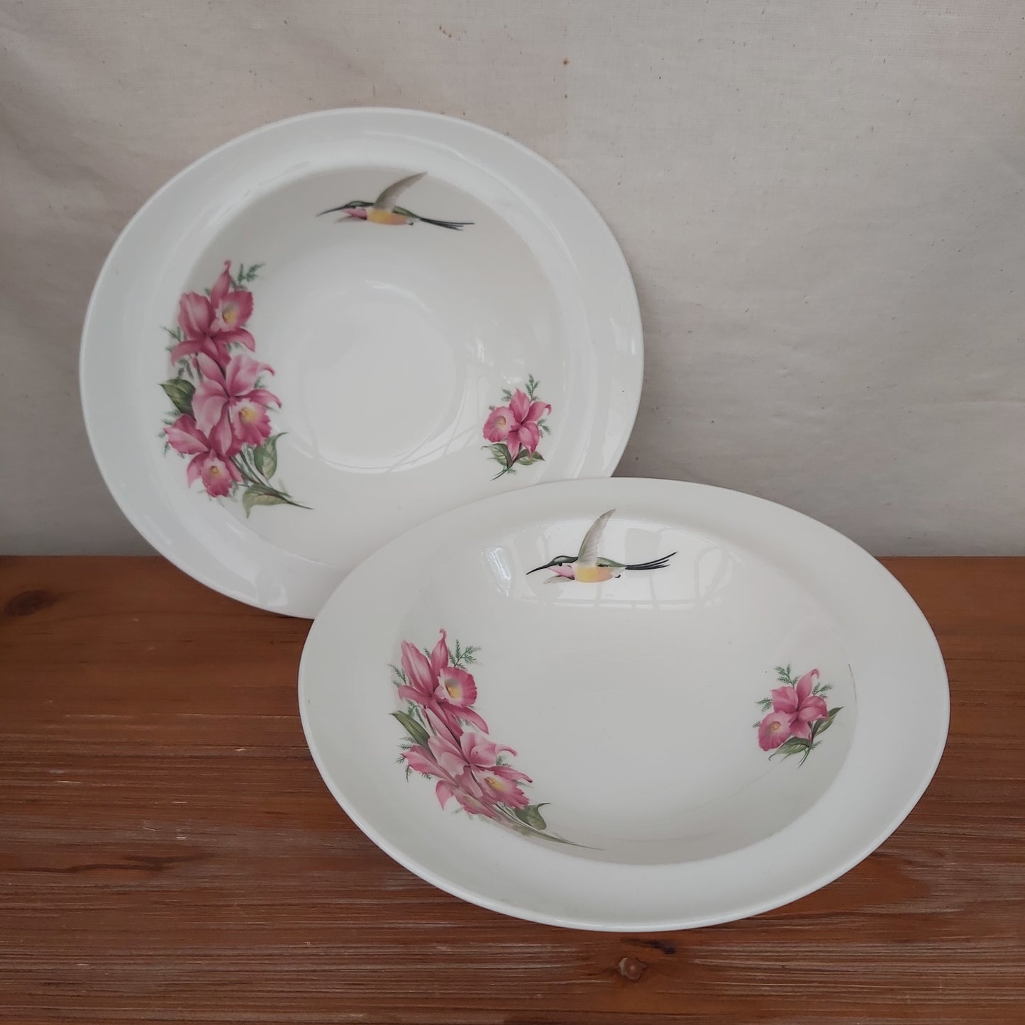 Wood & Son Hummingbird and Orchid Bowls Set of 2