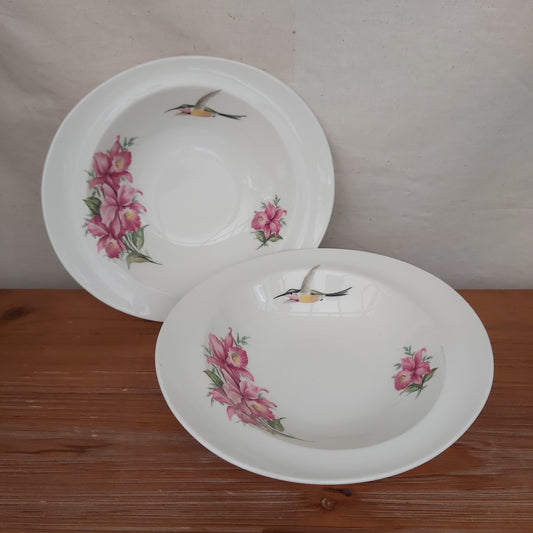 Wood & Son Hummingbird and Orchid Bowls Set of 2